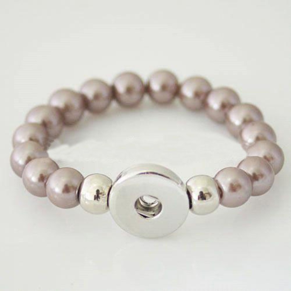 Snap Button Jewelry Beaded Bracelet